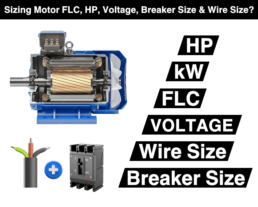How to Size Motors FLC, HP, Voltage, Breaker Size and Wire Size