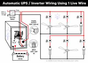 Automatic UPS / Inverter Wiring Diagram Using One Live Wire