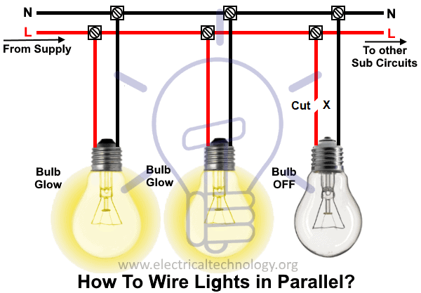 Wiring Lights And Outlets On Same Circuit Diagram from www.electricaltechnology.org