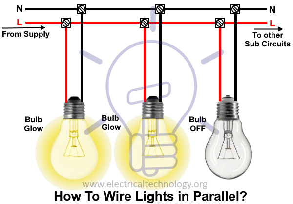 How To Wire Lights In Parallel Switches Bulbs Connection In Parallel