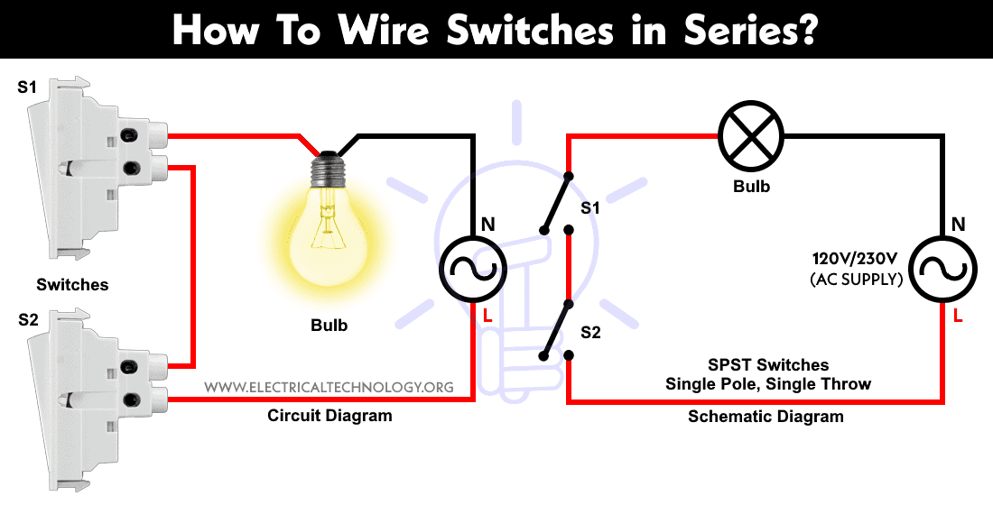 How to wire switches in series or parallel and use of SPST 