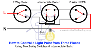 2 Way Switch - How to Control One Lamp From Two or Three Places?