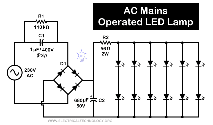 AC Mains Operated LED Lamp