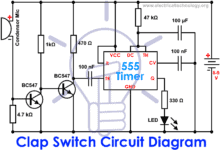 Clap Switch Circuit Using IC 555 Timer & Without Timer