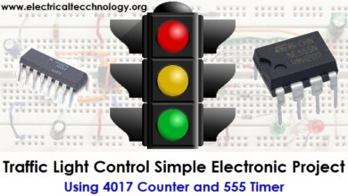 Traffic Light Control Electronic Project using IC 4017 Counter & 555 Timer