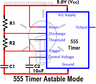 555 Timer Astable Mode
