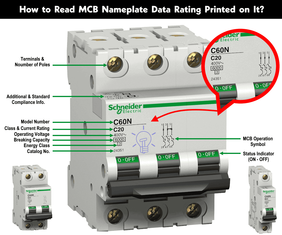 How To Read Mcb Nameplate Data Rating Printed On It