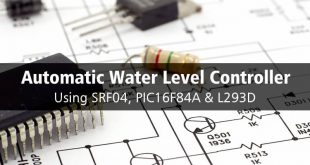Automatic Water Level Controller using SRF04, PIC16F84A & L293D Driver