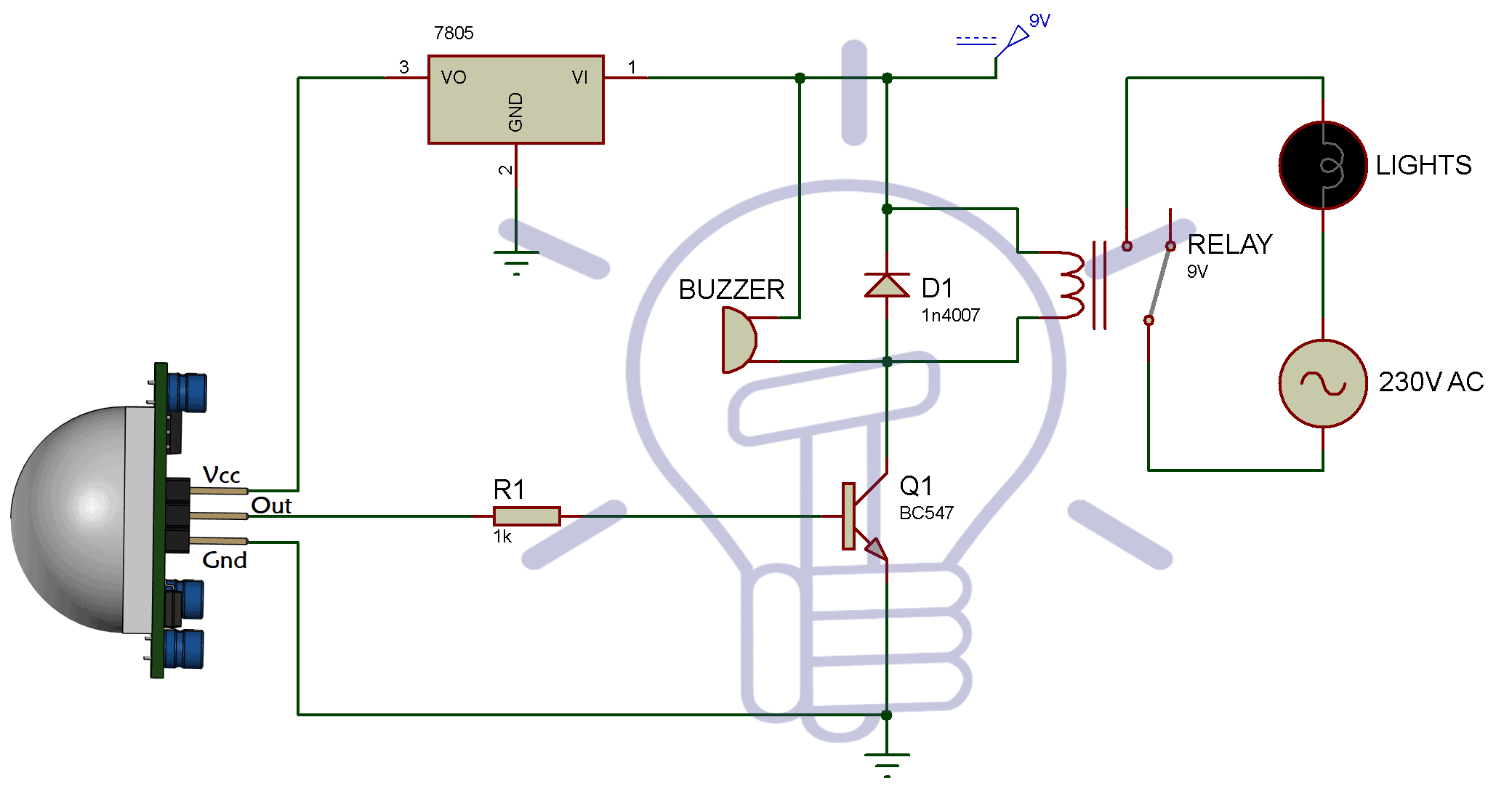 Outdoor Motion Sensor Light Wiring Diagram from www.electricaltechnology.org