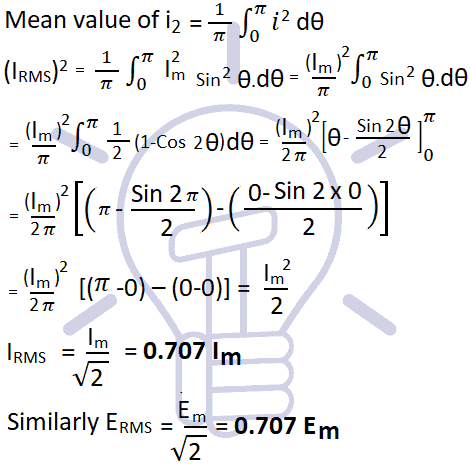 Rms Value Average Value Peak Value Peak Factor Form Factor In Ac