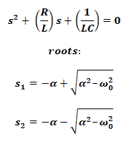 Characteristic equation of series RLC circuit