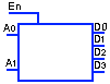2 to 4 digital Decoder Symbol