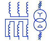 3 phase star-delta connected transformer Symbol