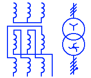 3 phase star-zig zag connected transformer Symbol