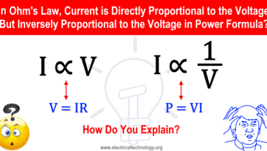 According to Ohm's Law Current is Directly Proportional to the Voltage But Inversely Proportional to the Voltage in Power Formula