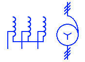 Three phase star connected autotransformer Symbol