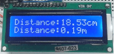 Working of Distance Measurement Circuit and final result on LCD Screen