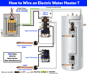 How to Wire 120V Water Heater Thermostat - Non-Simultaneous?
