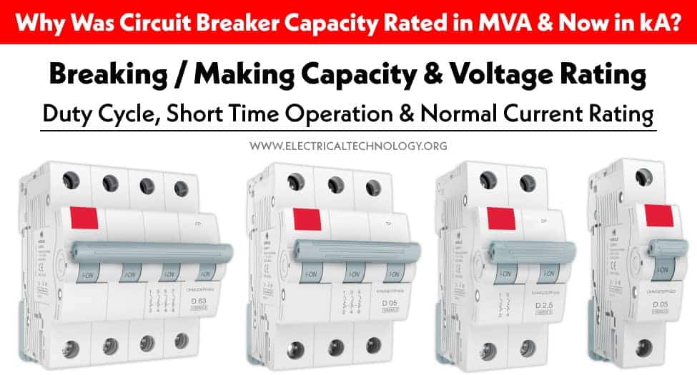 Circuit Breaker Rating - Breaking Capacity, Making Capacity, Voltage & Current Rating, Duty Cycle & Short Time Operation Rating