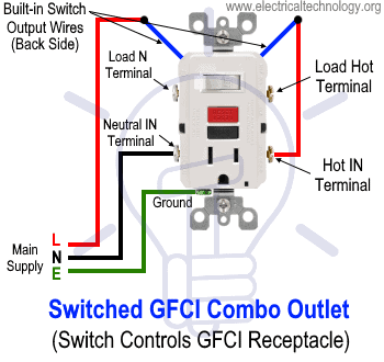 Gfci Wiring A Light Switch And Outlet Together Diagram from www.electricaltechnology.org