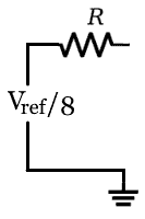 3-bit R-2R ladder equivalent circuit