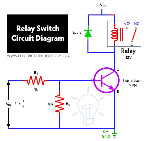 Electronic Relay Switch Circuit Npn, Wiring Diagram Relay Switch