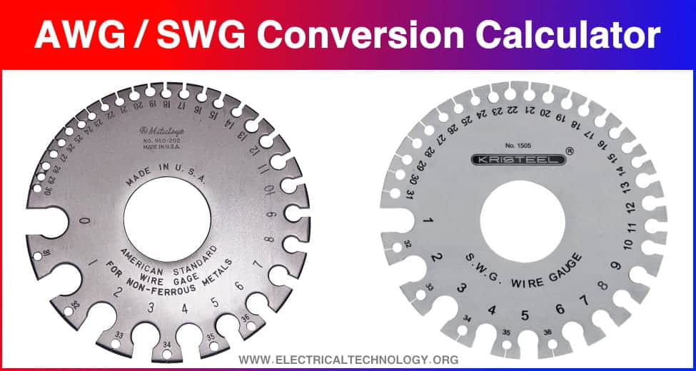 AWG-SWG Wire Size Calculator & Conversion