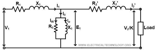 exact equivalent circuit of primary of transformer
