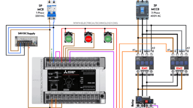 Clockwise & Anticlockwise Motor Direction Control Circuit using FX5U PLC