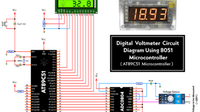 Digital Voltmeter Circuit Diagram Using 8051 Microcontroller