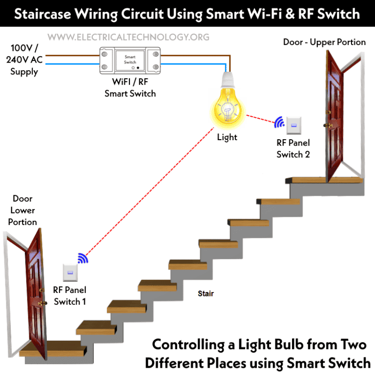 Staircase Wiring Diagram - Controlling a Bulb from 2 Places