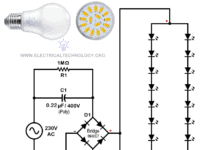 230V AC LED Bulb Circuit Diagram