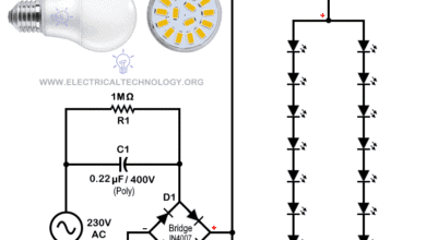 230V AC LED Bulb Circuit Diagram