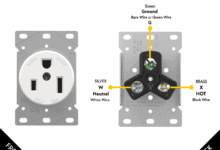 Terminals of NEMA 5-50, 50A-125V Receptacle