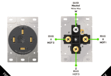 Terminals of 60A - 120/208V, Three-Phase Y, NEMA 18-60 Receptacle