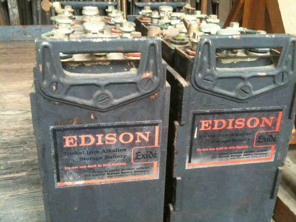 Nickel–iron batteries made by Exide in the early 1970s