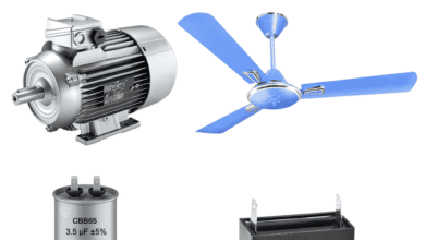 Calculate Fan Capacitor Value - Starting and Running Capacitors for Single Phase Motors