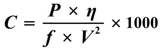 Motor Running Capacitor Formula
