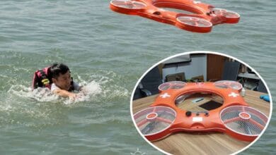 AI Flying Lifebuoy Robot Drone to Save Drowning Victims