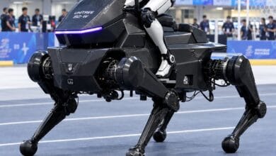 Humanoid Robot Riding a Robot Horse